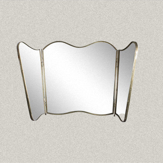 Folding mirror brass